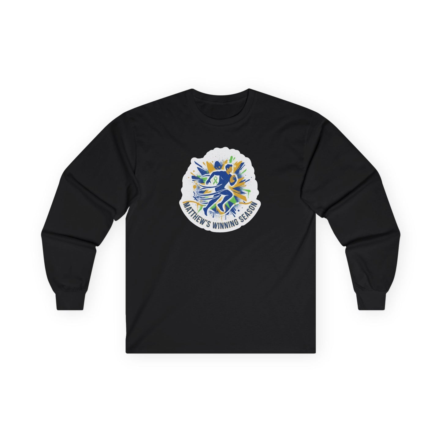 Running Club Crest Long Sleeve Tee — "Mother's Running Team" Graphic