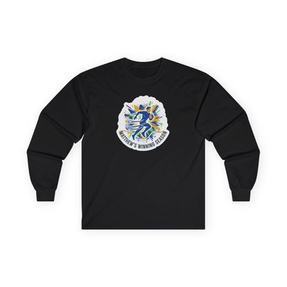 Running Club Crest Long Sleeve Tee — "Mother's Running Team" Graphic