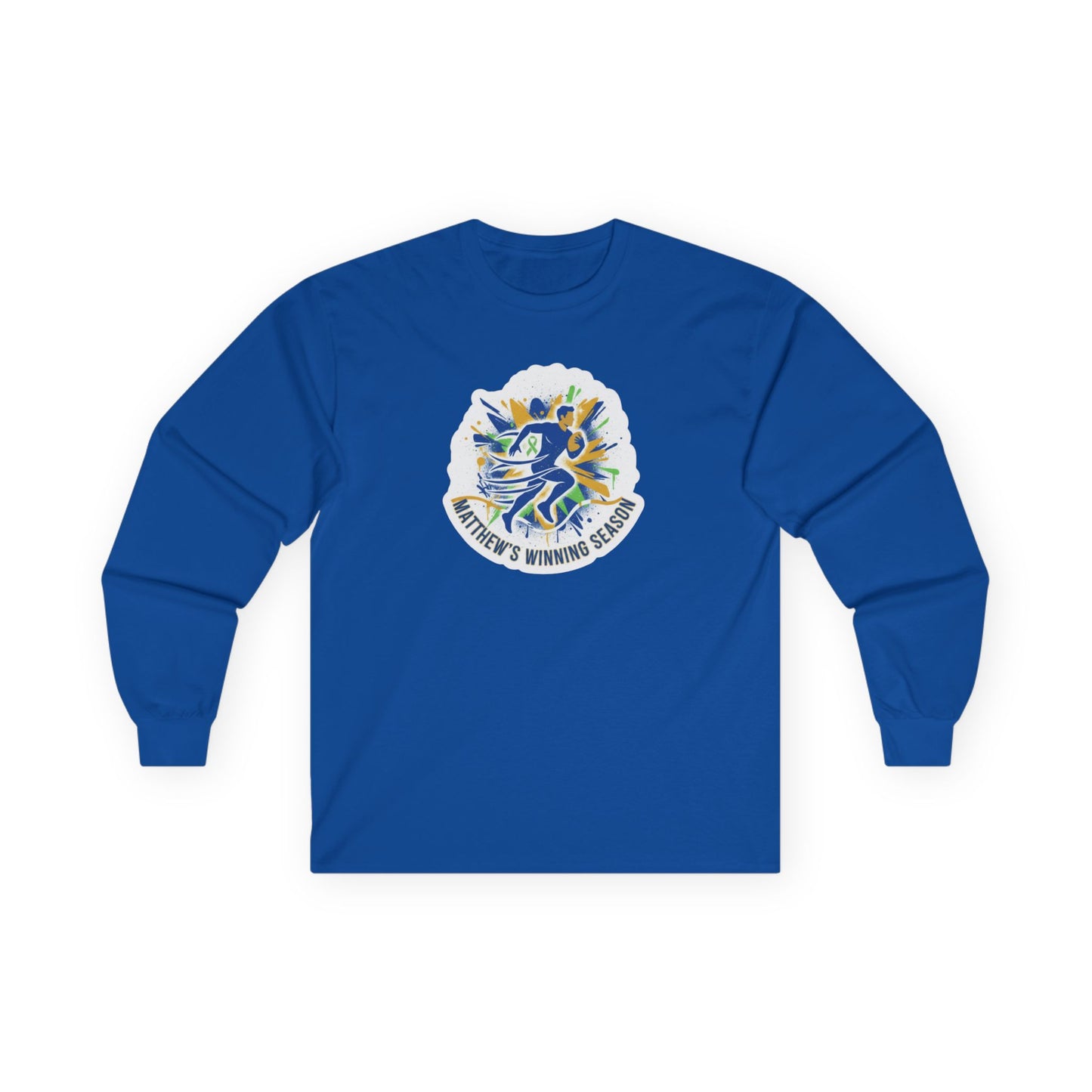 Running Club Crest Long Sleeve Tee — "Mother's Running Team" Graphic