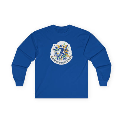 Running Club Crest Long Sleeve Tee — "Mother's Running Team" Graphic
