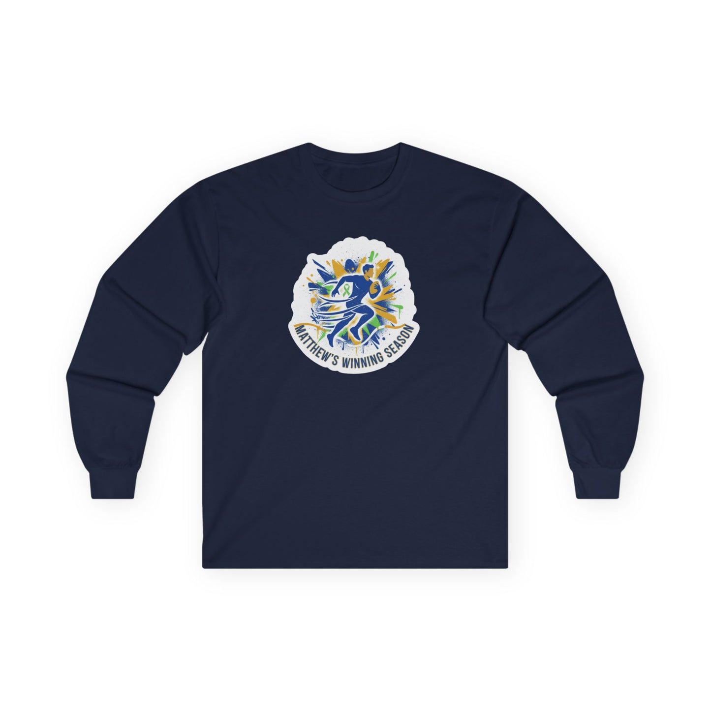 Running Club Crest Long Sleeve Tee — "Mother's Running Team" Graphic