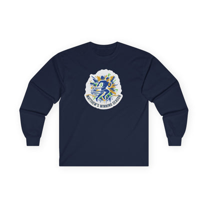 Running Club Crest Long Sleeve Tee — "Mother's Running Team" Graphic