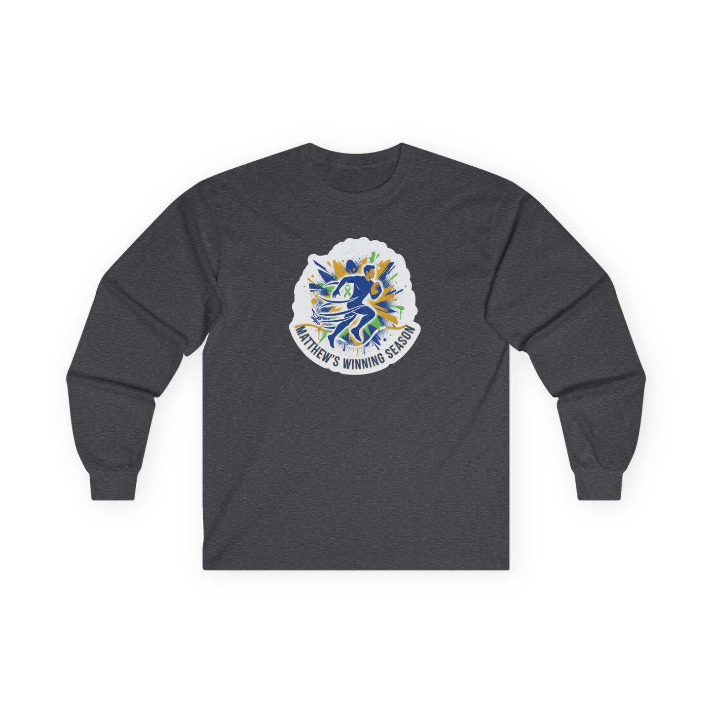 Running Club Crest Long Sleeve Tee — "Mother's Running Team" Graphic