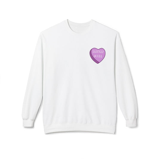 Crewneck Sweatshirt — Cute Candy Heart Phone Icons “911 Dispatcher” Graphic