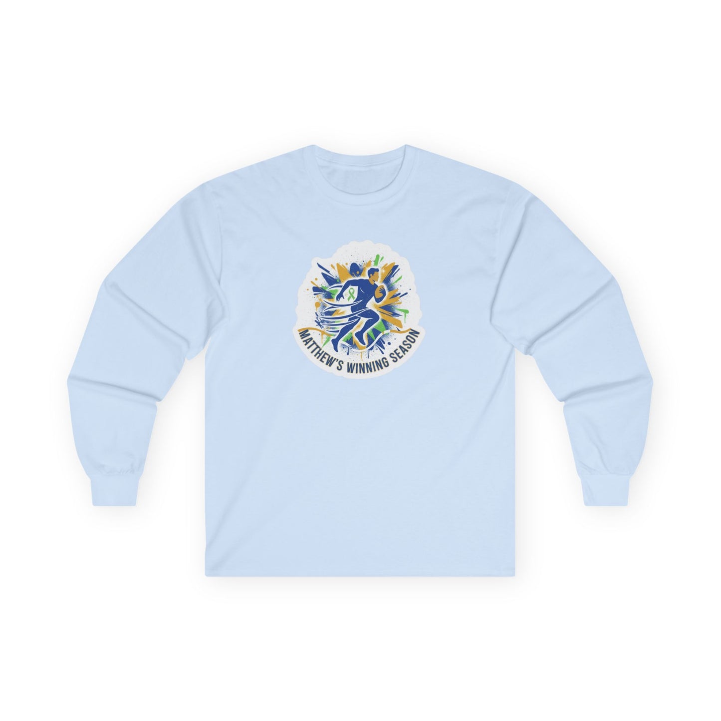 Running Club Crest Long Sleeve Tee — "Mother's Running Team" Graphic