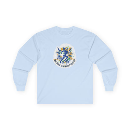 Running Club Crest Long Sleeve Tee — "Mother's Running Team" Graphic