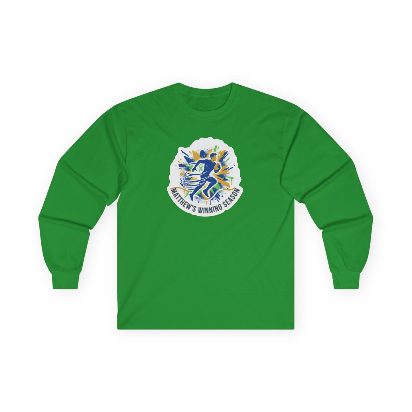Running Club Crest Long Sleeve Tee — "Mother's Running Team" Graphic