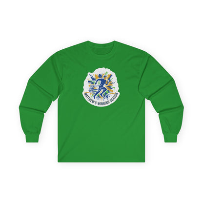 Running Club Crest Long Sleeve Tee — "Mother's Running Team" Graphic