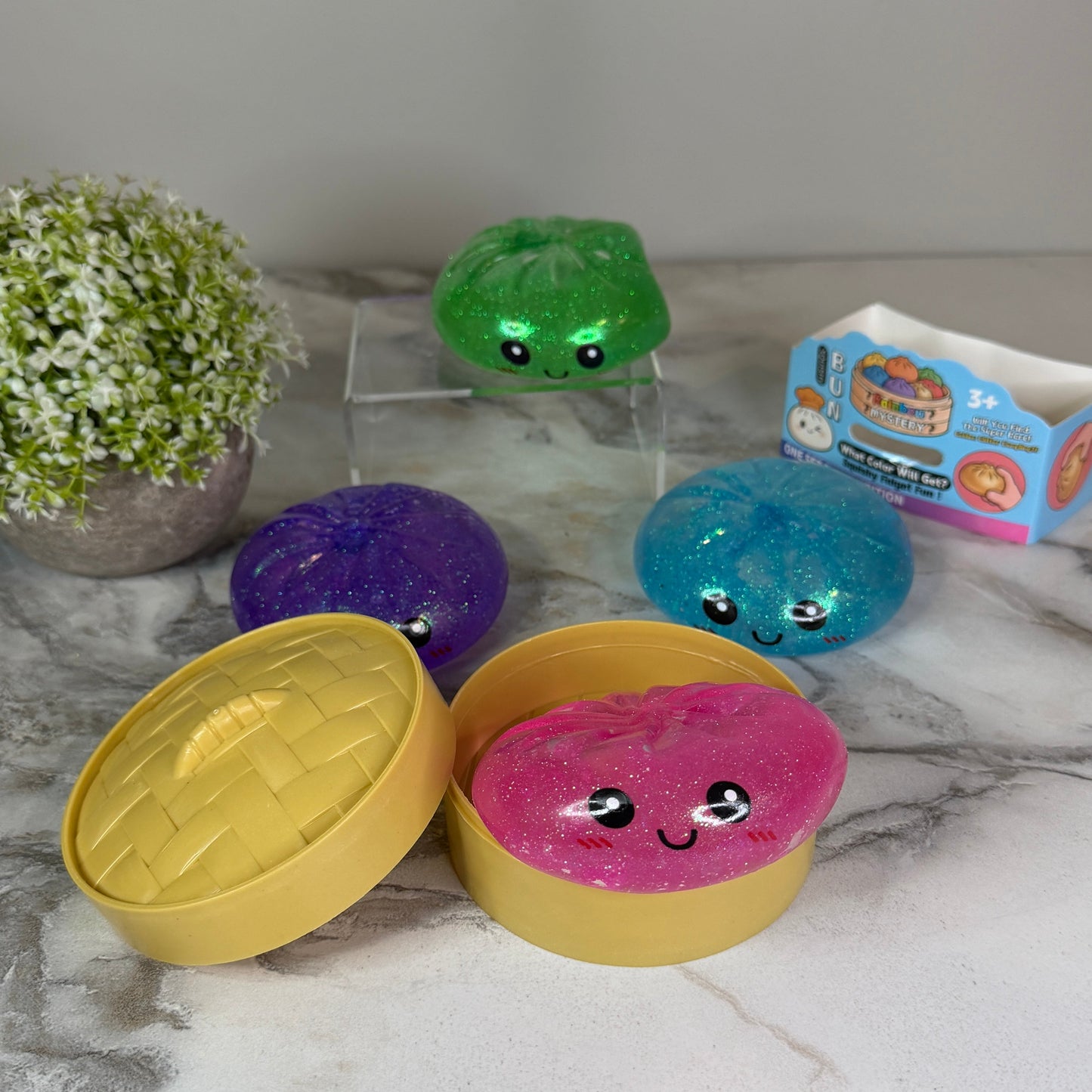 Squishy Toy - Viral Dumpling, Slow Rise Glitter - Green
