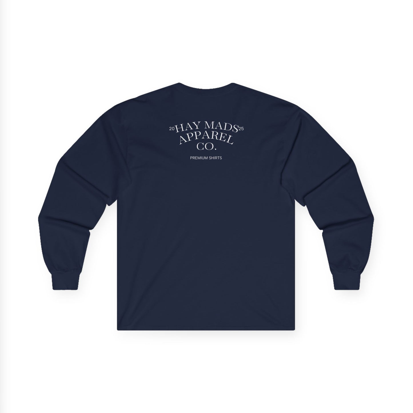 Running Club Crest Long Sleeve Tee — "Mother's Running Team" Graphic