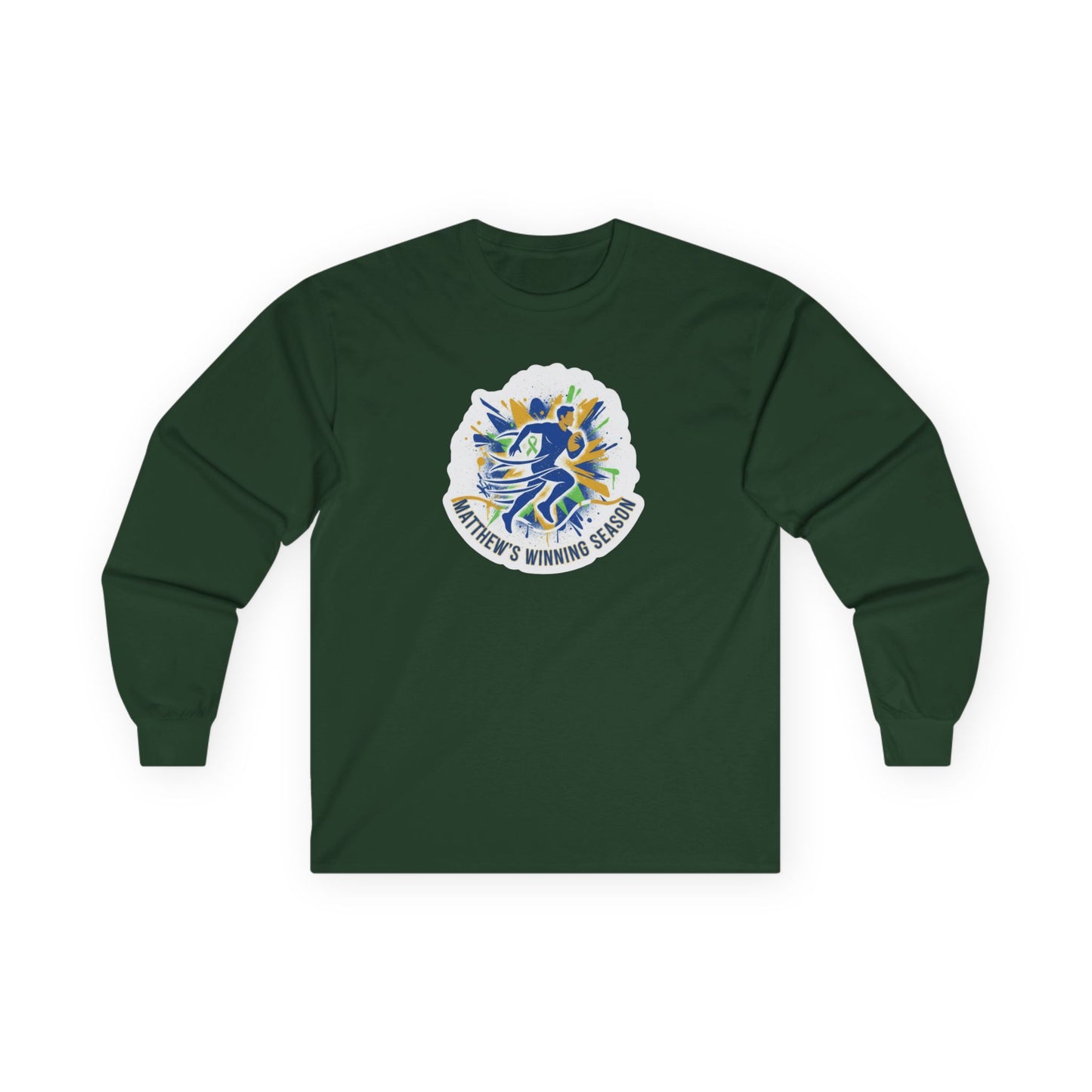 Running Club Crest Long Sleeve Tee — "Mother's Running Team" Graphic