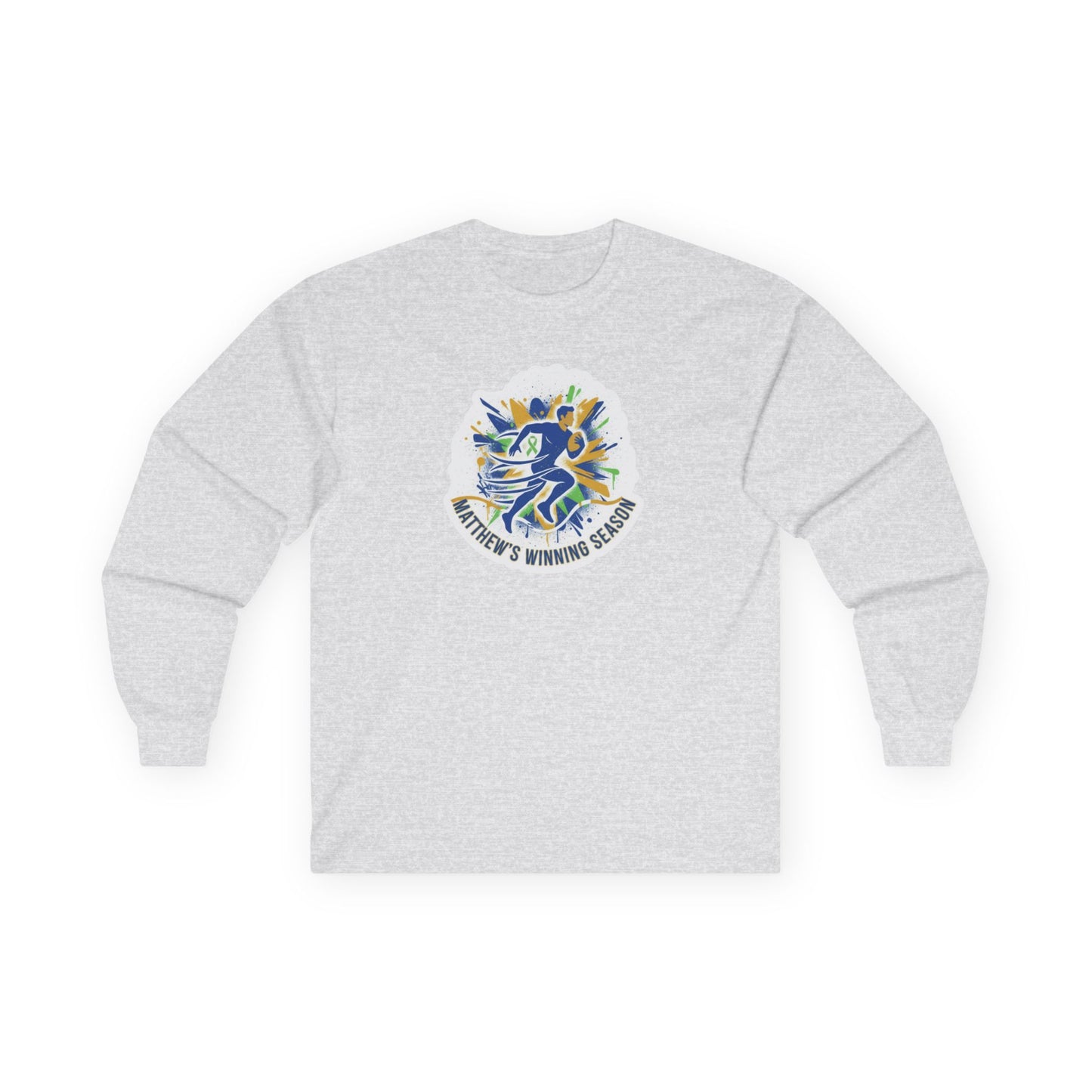 Running Club Crest Long Sleeve Tee — "Mother's Running Team" Graphic