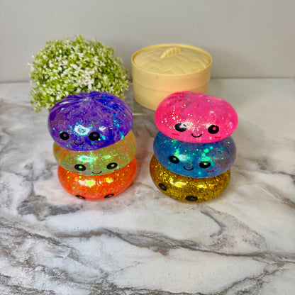 Squishy Toy - Viral Dumpling, Slow Rise Glitter - Green