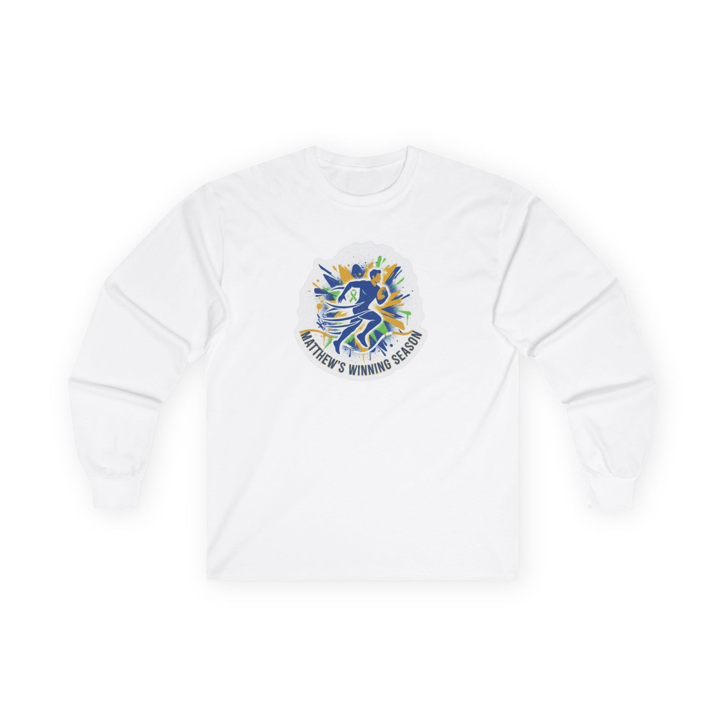 Running Club Crest Long Sleeve Tee — "Mother's Running Team" Graphic