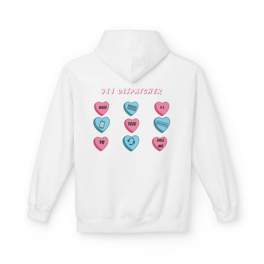 Hoodie — 911 Dispatcher Candy Hearts Graphic Hoodie