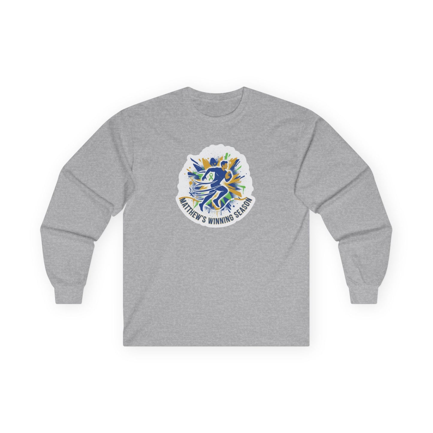 Running Club Crest Long Sleeve Tee — "Mother's Running Team" Graphic