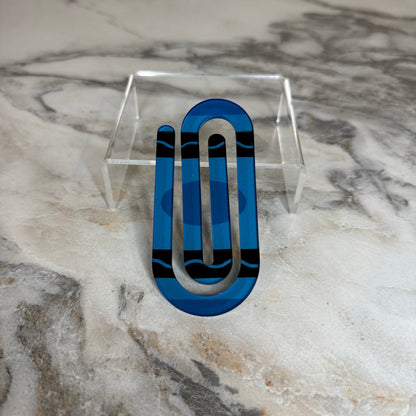 Jumbo Paperclip - Blue Crayon
