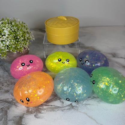 Squishy Toy - Viral Dumpling, Quick Squeeze Glitter - Purple