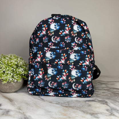 Mini Backpack - Dog Paw Galaxy Moon