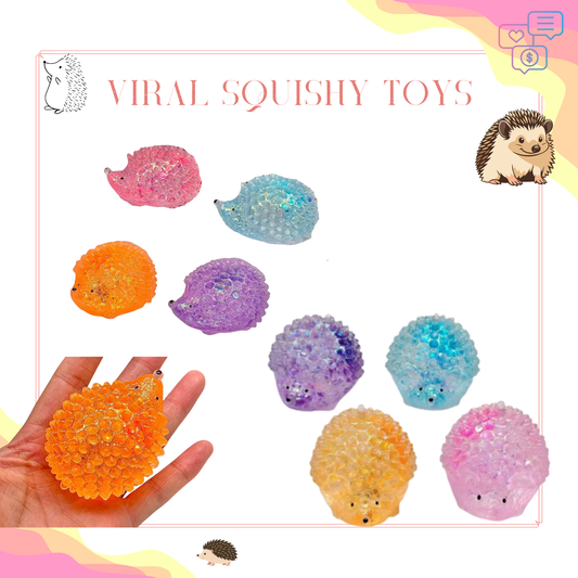 Squishy Toy - Glitter Hedgehog - PREORDER