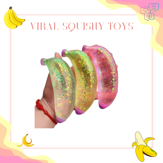 Squishy Toy - Glitter Banana - PREORDER