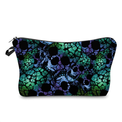 Pouch - Halloween Fall, Blue Green Skull