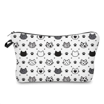 Pouch - Cat, Black & White Heads